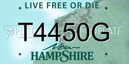 T4450G New Hampshire License Plate