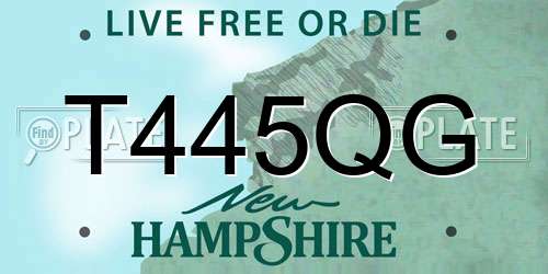 T445QG New Hampshire License Plate