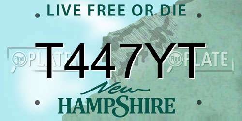 T447YT New Hampshire License Plate