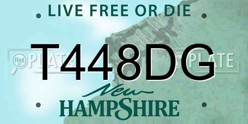 T448DG New Hampshire License Plate