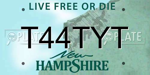 T44TYT New Hampshire License Plate