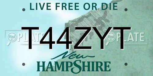 T44ZYT New Hampshire License Plate