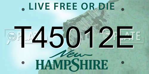 T45012E New Hampshire License Plate