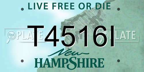 T4516I New Hampshire License Plate