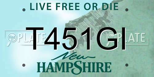 T451GI New Hampshire License Plate