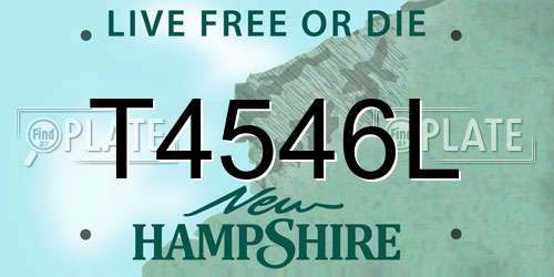 T4546L New Hampshire License Plate