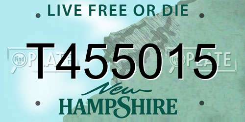 T455015 New Hampshire License Plate