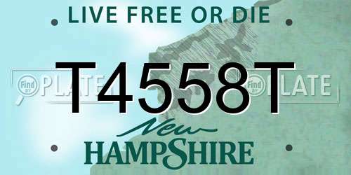T4558T New Hampshire License Plate