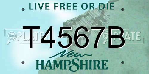 T4567B New Hampshire License Plate