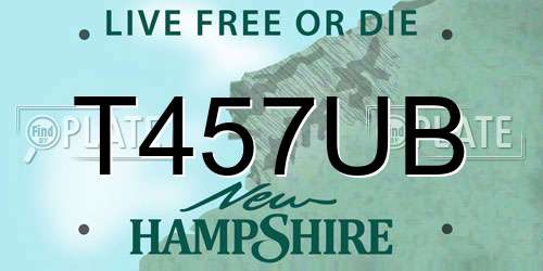 T457UB New Hampshire License Plate