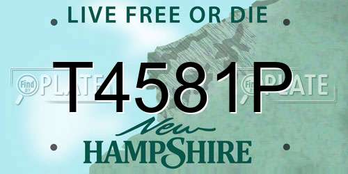 T4581P New Hampshire License Plate
