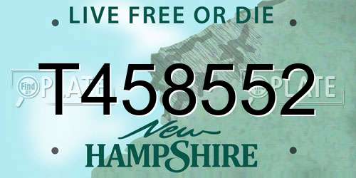 T458552 New Hampshire License Plate