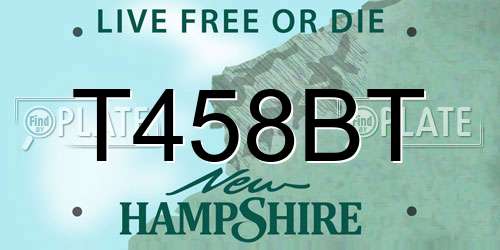 T458BT New Hampshire License Plate