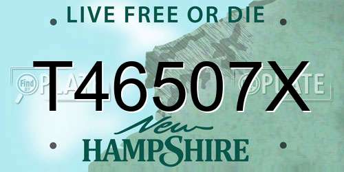 T46507X New Hampshire License Plate