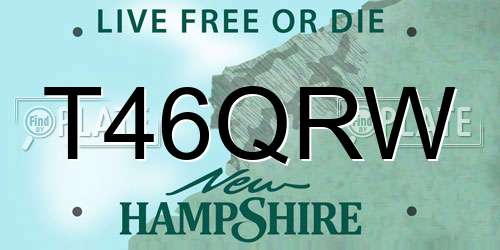 T46QRW New Hampshire License Plate