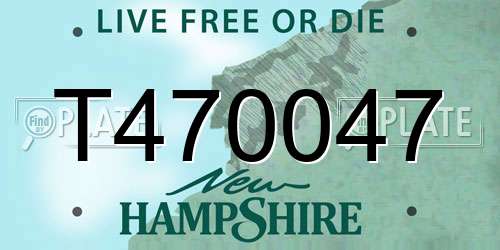 T470047 New Hampshire License Plate