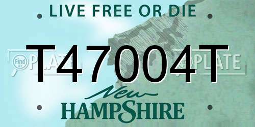 T47004T New Hampshire License Plate