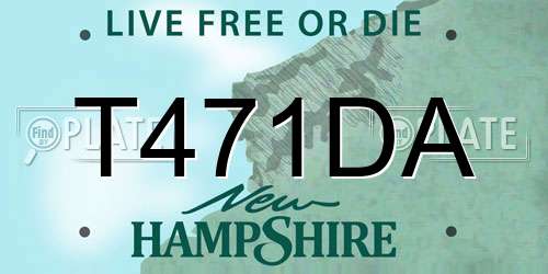 T471DA New Hampshire License Plate