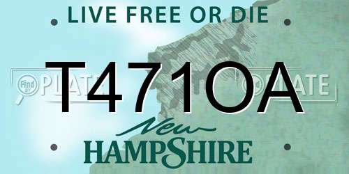 T471OA New Hampshire License Plate