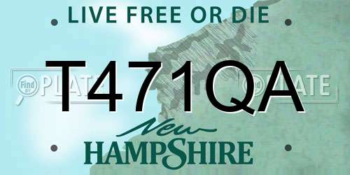 T471QA New Hampshire License Plate