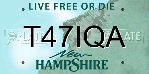 T47IQA New Hampshire License Plate
