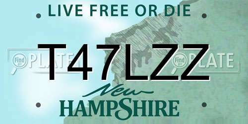 T47LZZ New Hampshire License Plate