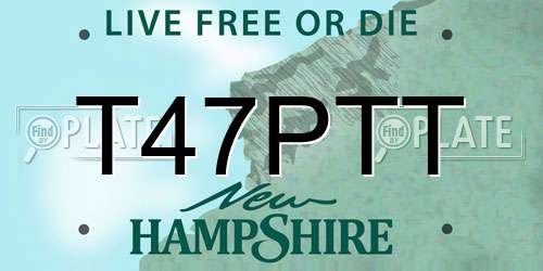 T47PTT New Hampshire License Plate