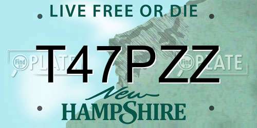 T47PZZ New Hampshire License Plate