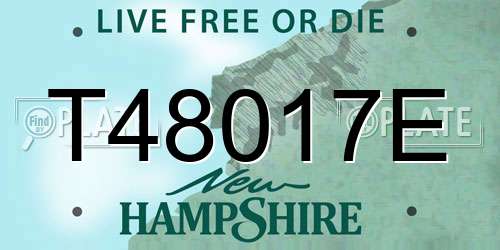 T48017E New Hampshire License Plate