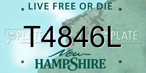 T4846L New Hampshire License Plate