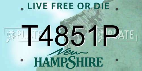 T4851P New Hampshire License Plate