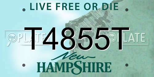 T4855T New Hampshire License Plate