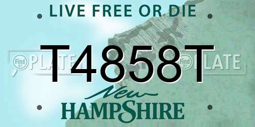 T4858T New Hampshire License Plate