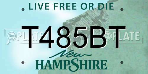 T485BT New Hampshire License Plate