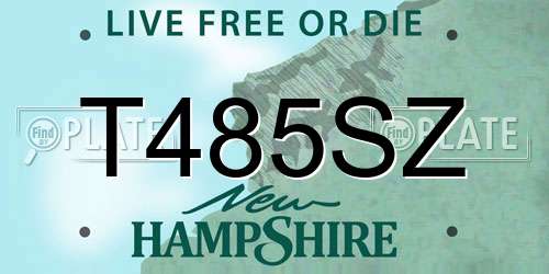 T485SZ New Hampshire License Plate