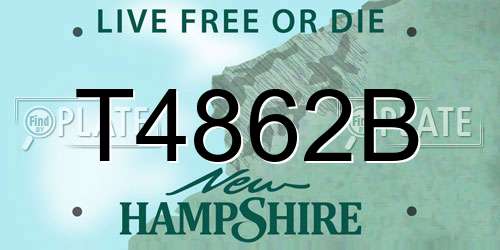 T4862B New Hampshire License Plate