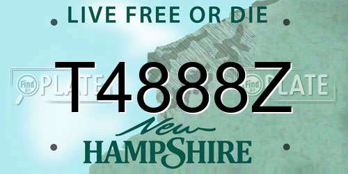 T4888Z New Hampshire License Plate