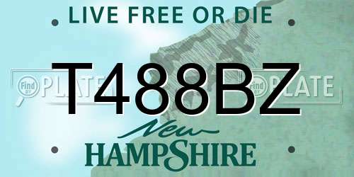 T488BZ New Hampshire License Plate