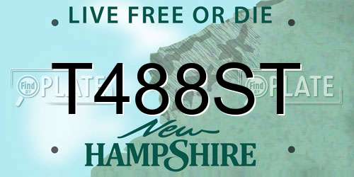 T488ST New Hampshire License Plate