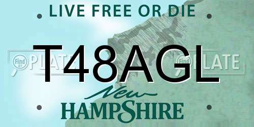 T48AGL New Hampshire License Plate
