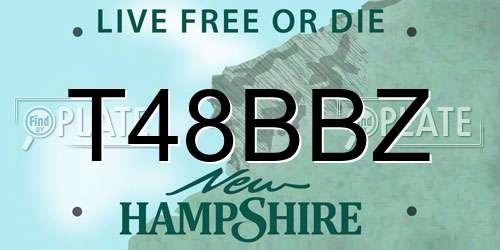 T48BBZ New Hampshire License Plate