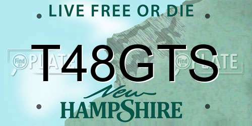 T48GTS New Hampshire License Plate