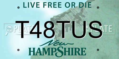 T48TUS New Hampshire License Plate