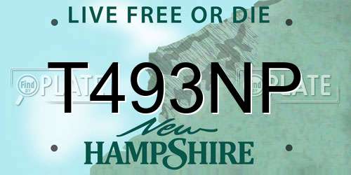 T493NP New Hampshire License Plate
