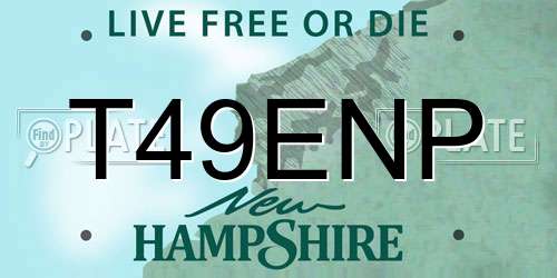T49ENP New Hampshire License Plate