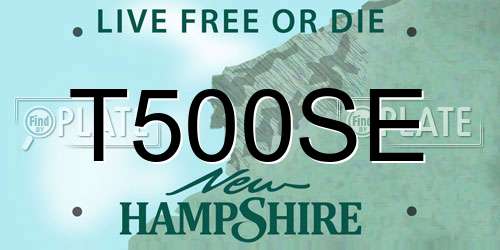 T500SE New Hampshire License Plate