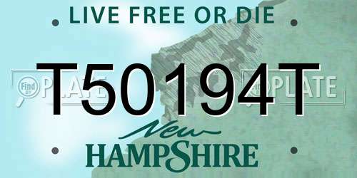 T50194T New Hampshire License Plate