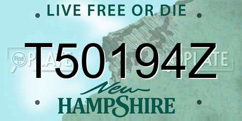 T50194Z New Hampshire License Plate