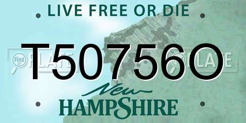 T50756O New Hampshire License Plate