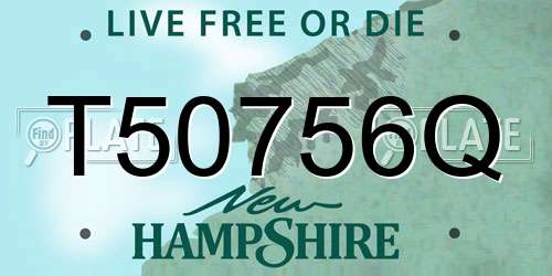 T50756Q New Hampshire License Plate